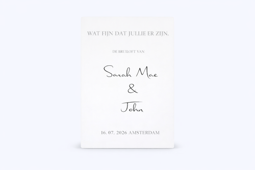 Welkomstbord Bruiloft Portret Forex