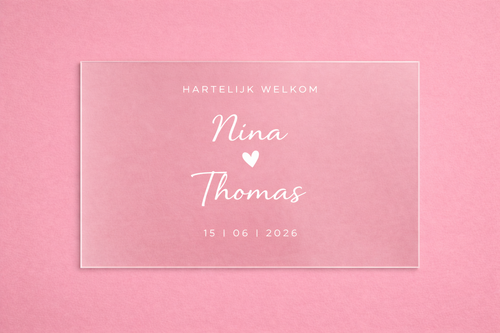 Welkomstbord Bruiloft Rechthoek Acryl