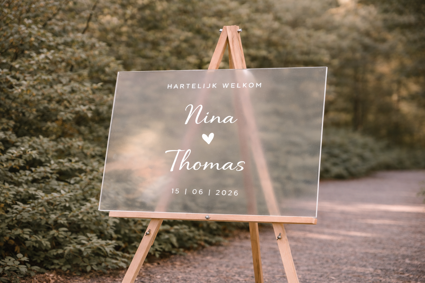 Welkomstbord Bruiloft Rechthoek Acryl