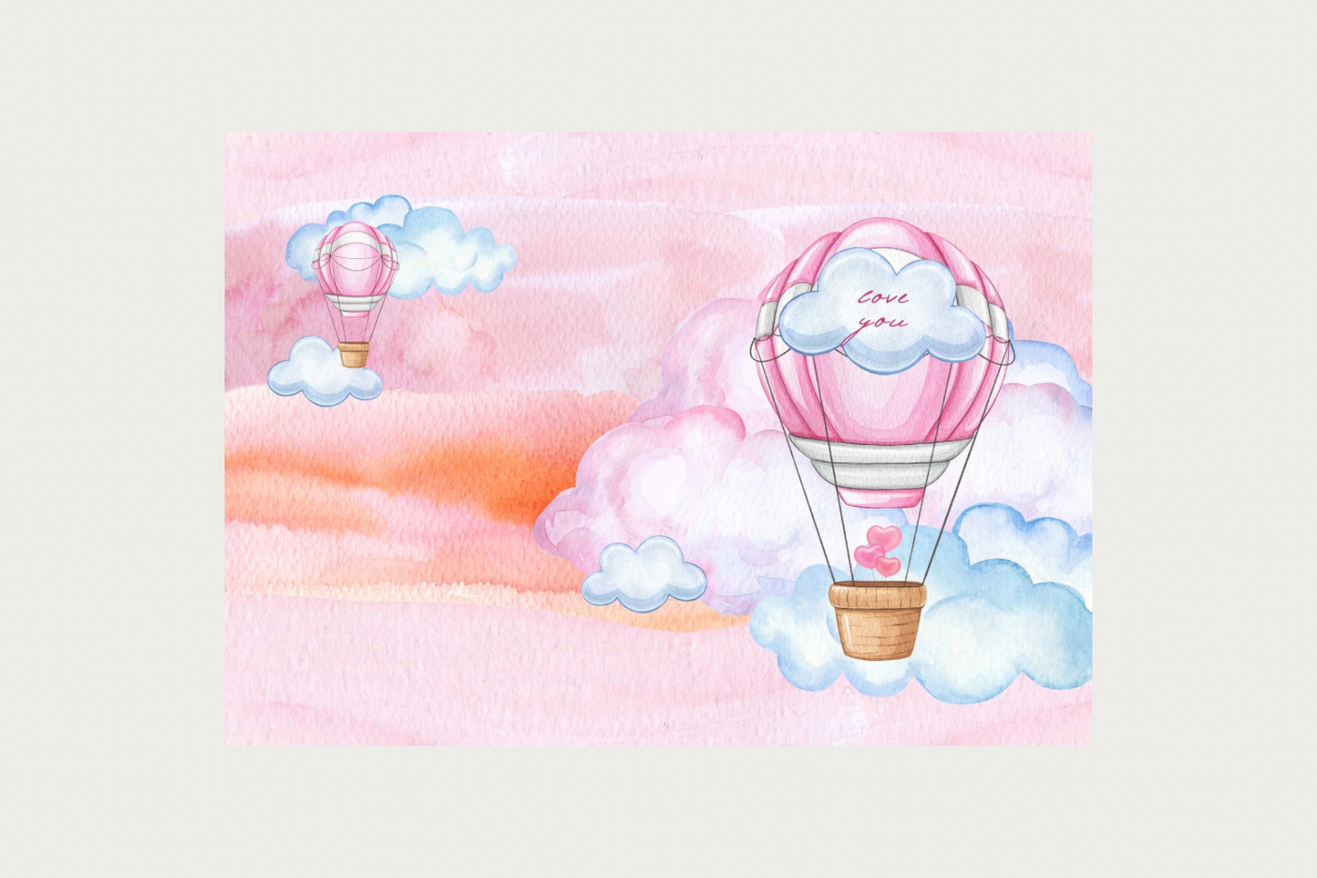 Wenskaart Love You Luchtballon