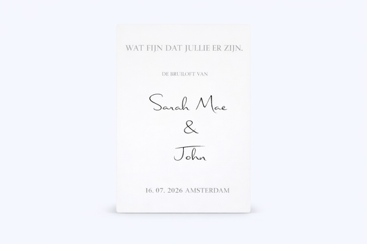 Welkomstbord Bruiloft Portret Forex