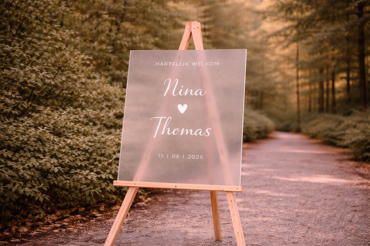 Welkomstbord Bruiloft Portret Acryl