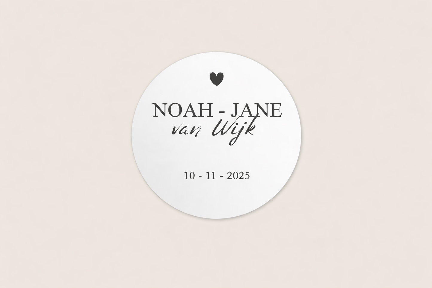 Ronde Geboortespiegel met eigen naam