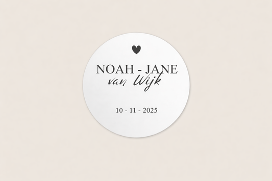 Ronde Geboortespiegel met eigen naam