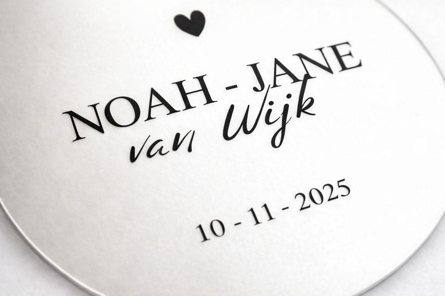 Ronde Geboortespiegel met eigen naam