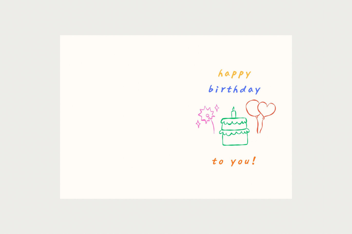 Wenskaart Happy Birthday to You