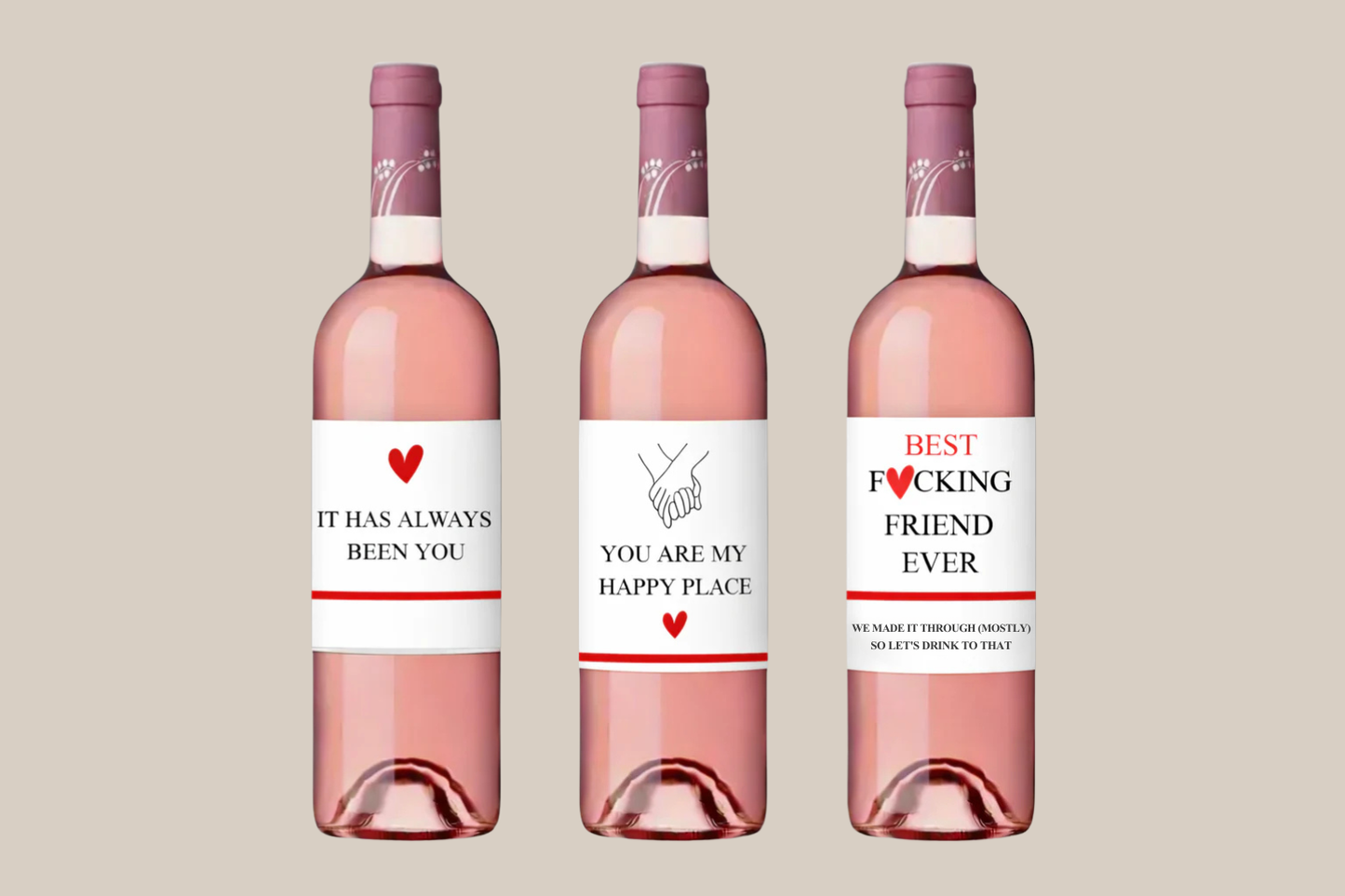 Rosé wijn met Quote Label