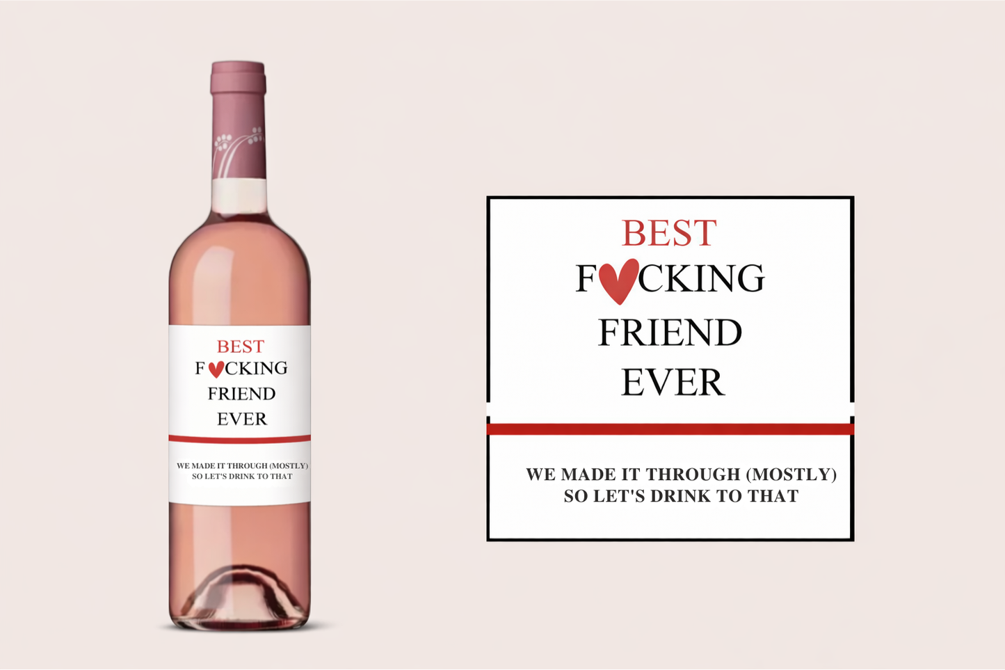Rosé wijn met Quote Label