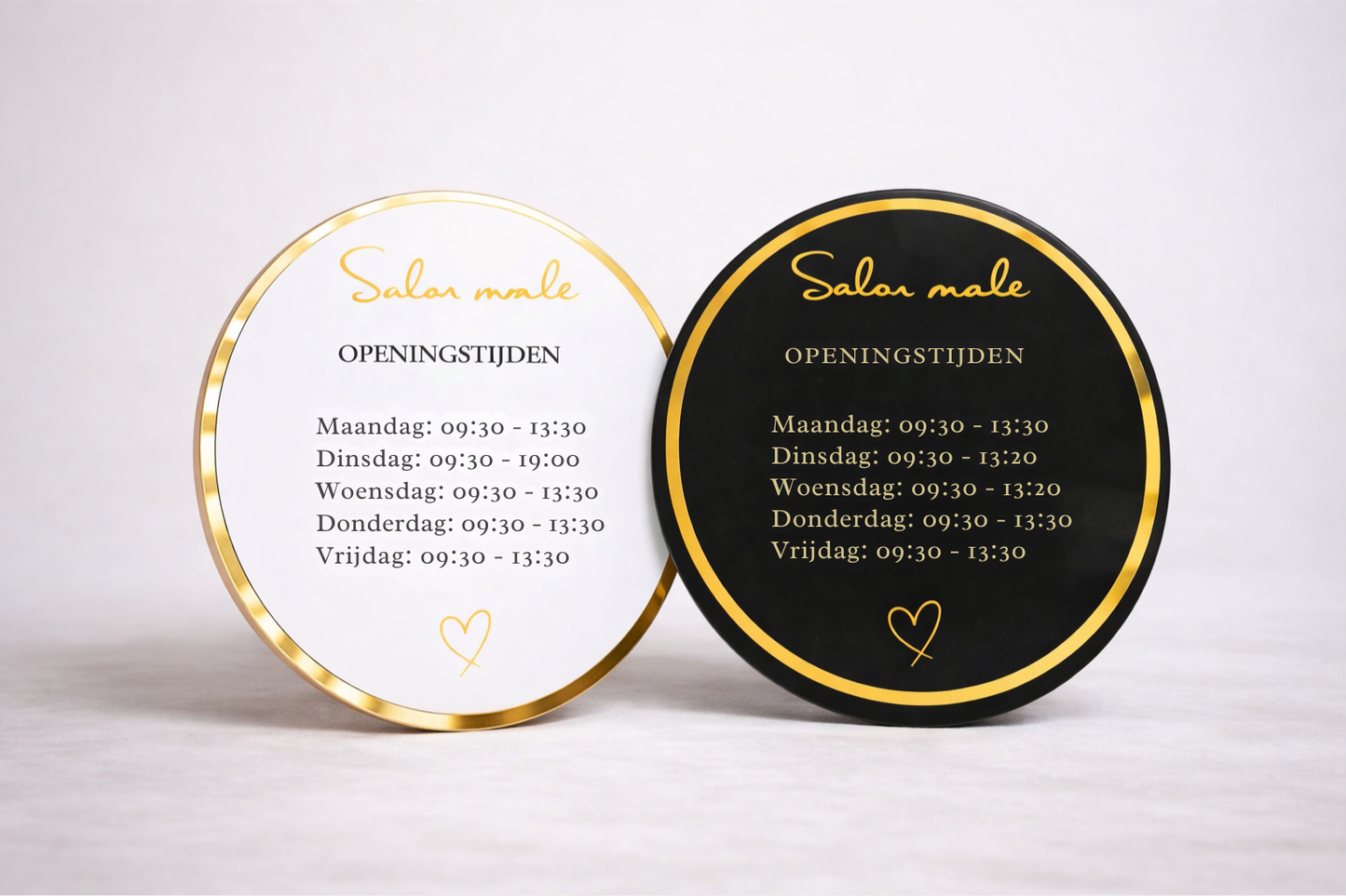 Acryl openingstijdenbord – rond