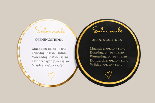Acryl openingstijdenbord – rond