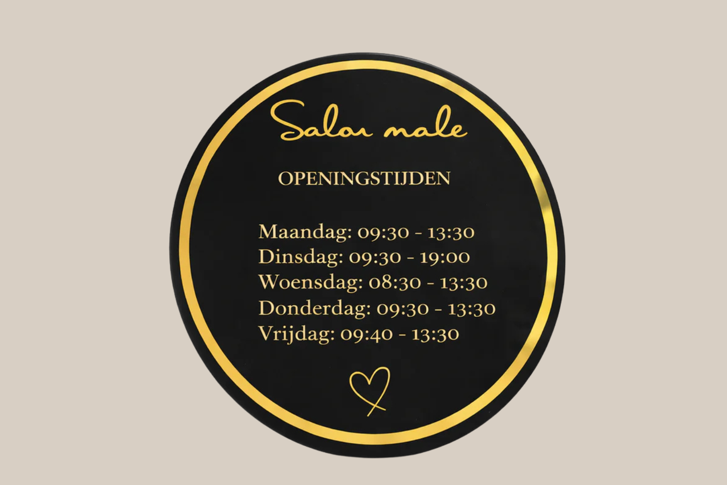 Acryl openingstijdenbord – rond