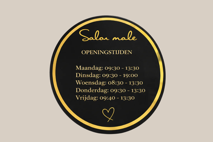 Acryl openingstijdenbord – rond