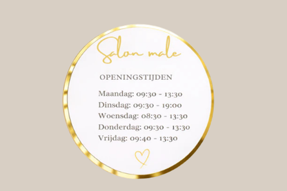 Acryl openingstijdenbord – rond
