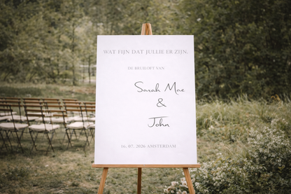Welkomstbord Bruiloft Portret Forex