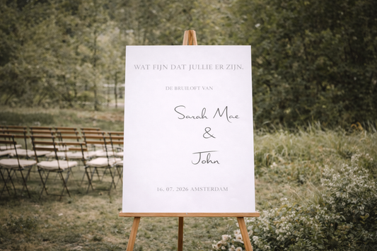 Welkomstbord Bruiloft Portret Forex